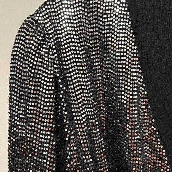 NWT Michael Kors Mirror Dot Sequin Dress in SIlver XL GORGEOUS FLATTERING DRESS! - Picture 3 of 8